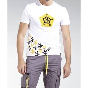 NEW THE ATHLETIC SIDE OF US logo printed t-shirt in white